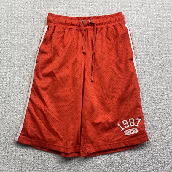 Lot x2 Aeropostale Mens Gym Shorts M Mesh Athletic Basketball drawstring - Picture 10 of 11
